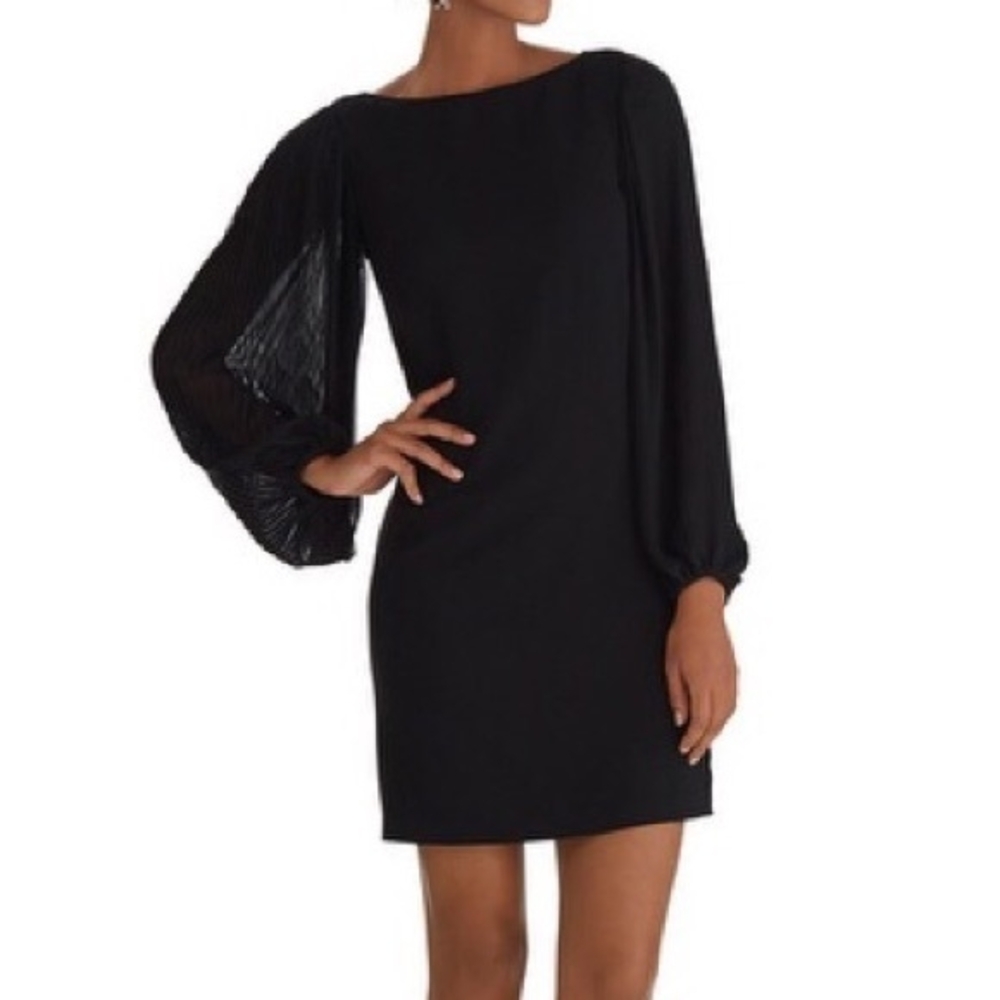 White House Black Market Elegant Black Long Sleeve Dress